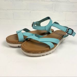 NAUTICA Arwyn Turquoise Sandals Shoes Beachy SZ 7 Coastal Lightweight Slides